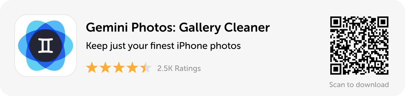 Desktop banner: Download Gemini Photos and keep just your finest iPhone photos