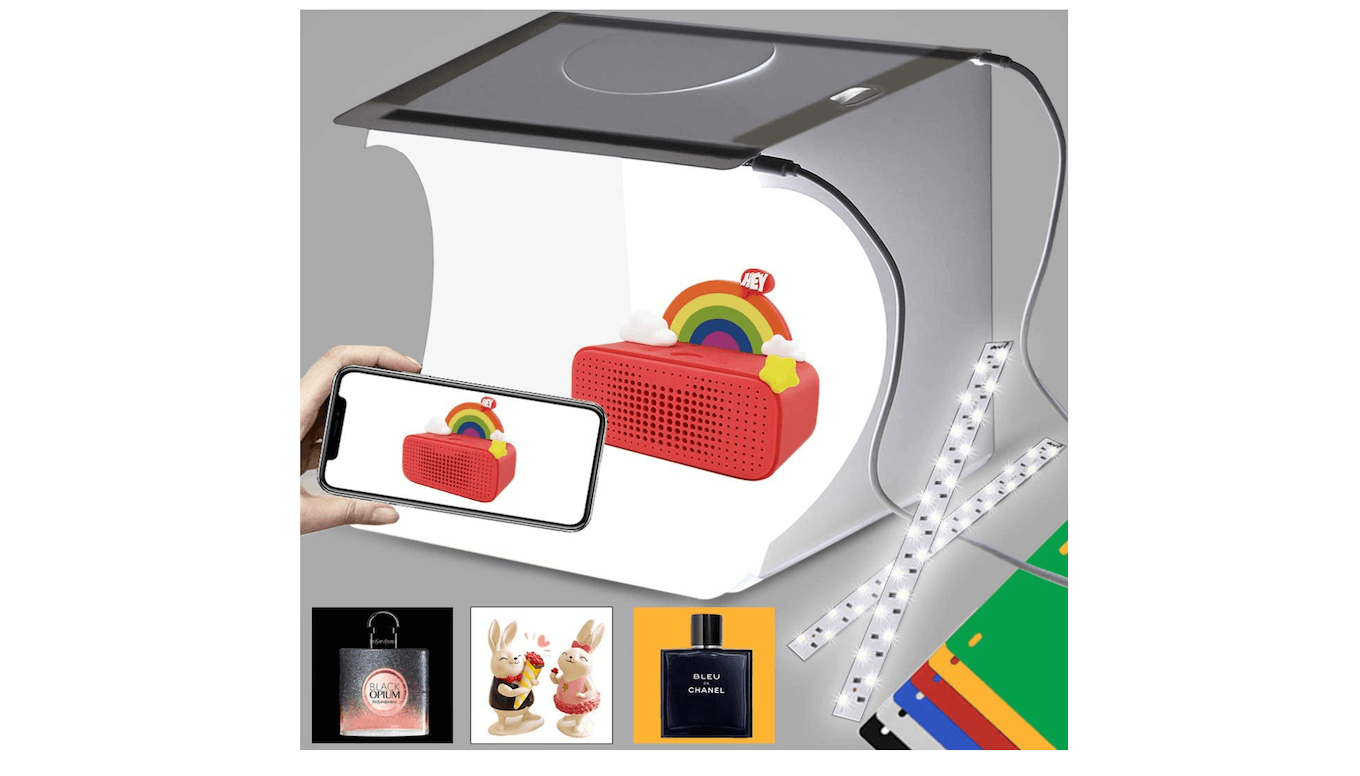 A small, portable photography lightbox from Dulcus.
