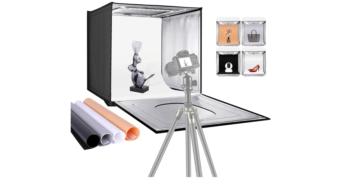 A Neewer professional photography lightbox. 