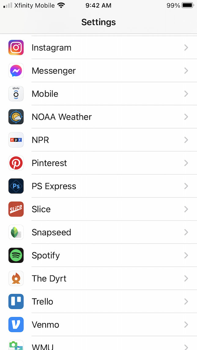 Uma captura de tela das configurações de notificação no iPhone.