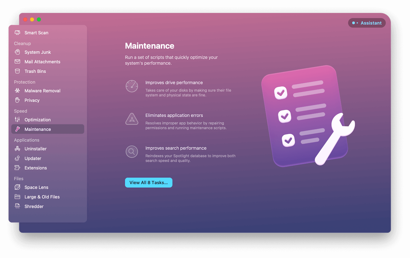 cleanmymac - maintenance