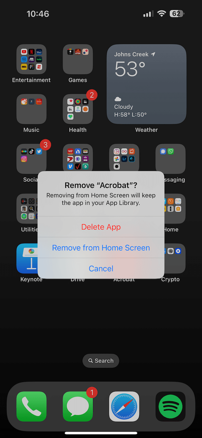 how to delete unused app on iPhone