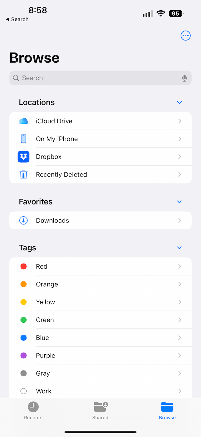 browse mode on iPhone