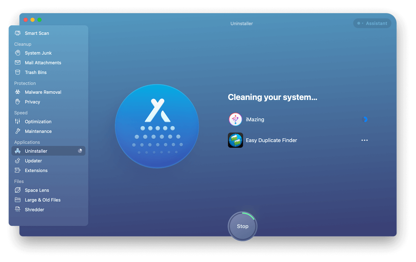 CleanMyMac X Uninstaller module