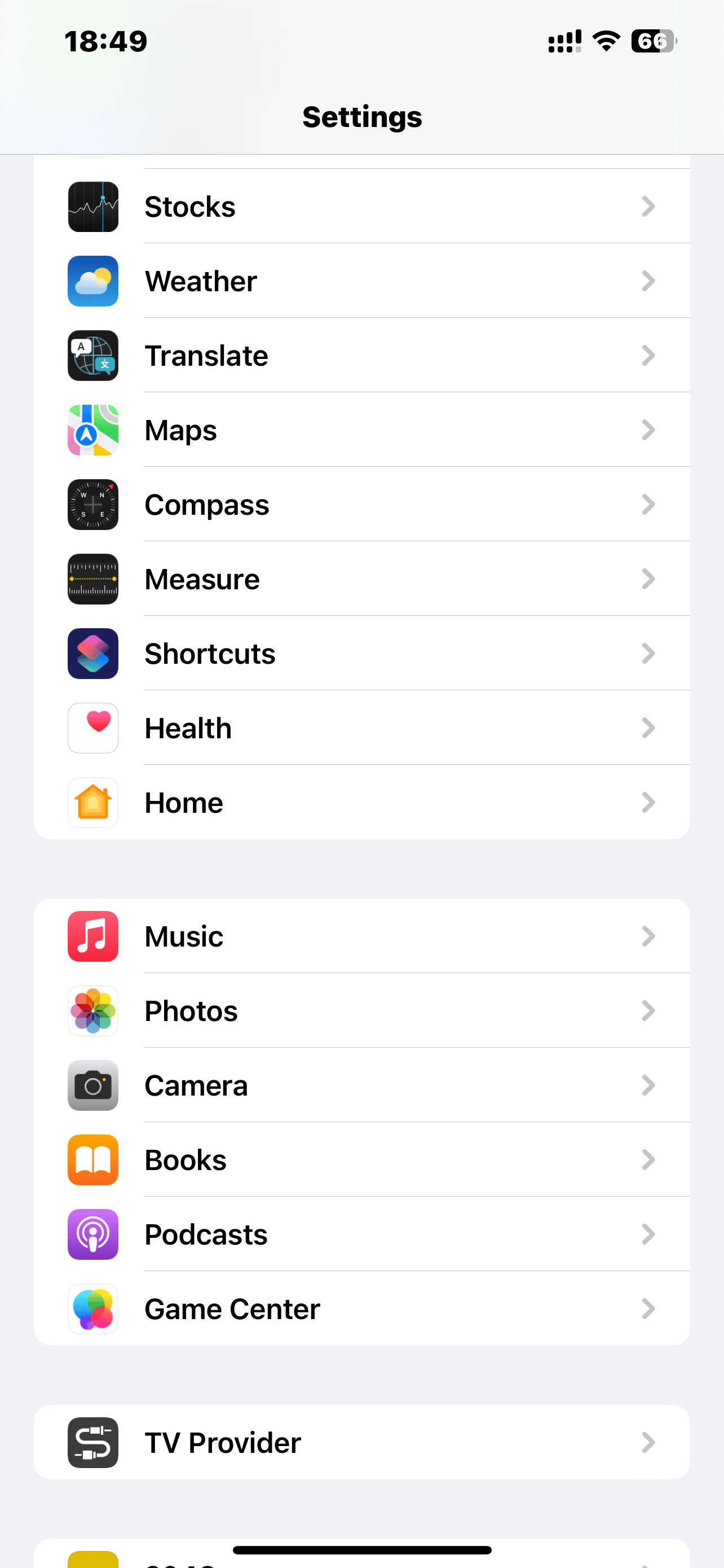 iPhone Settings