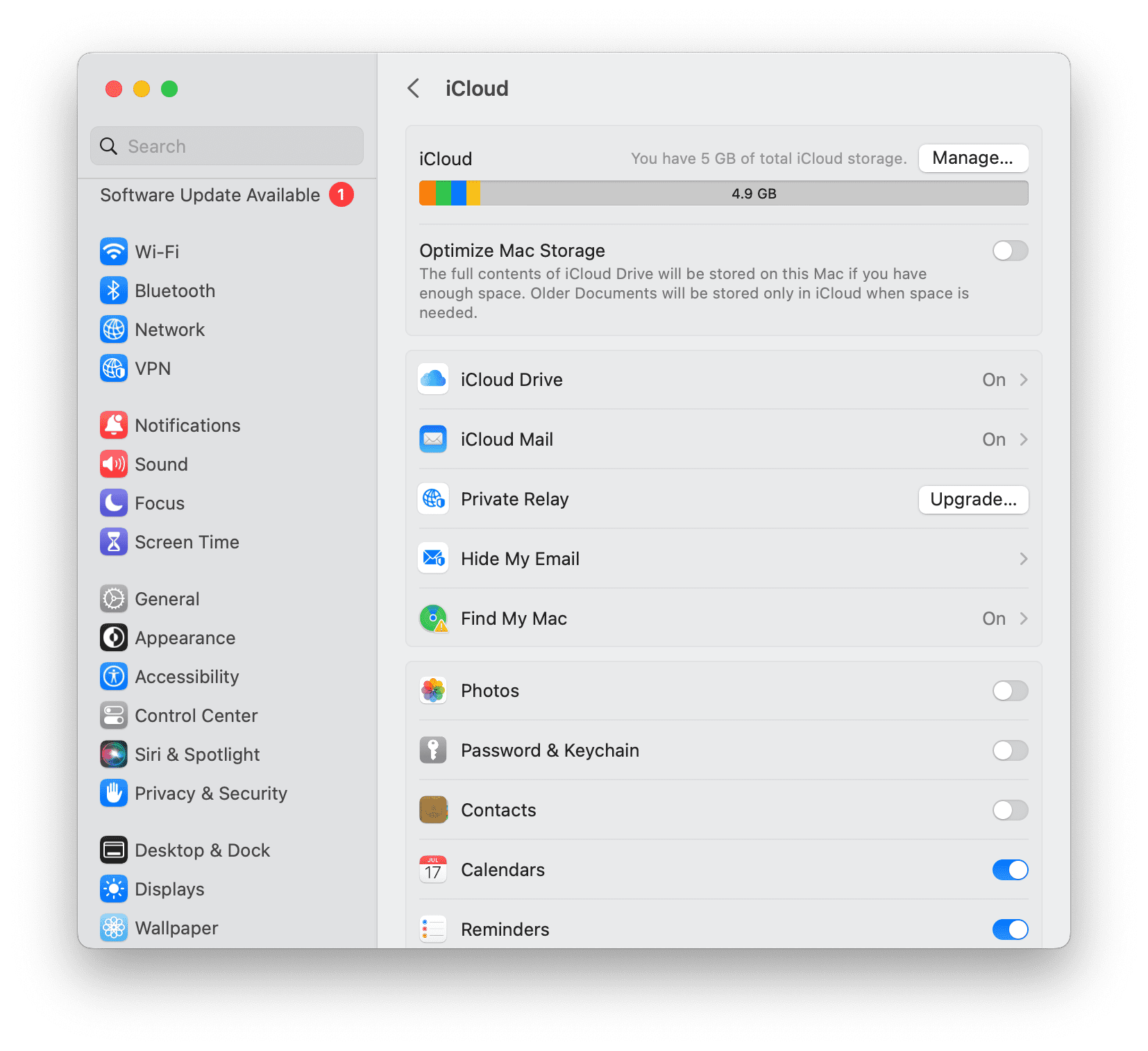 Set up iCloud on Mac