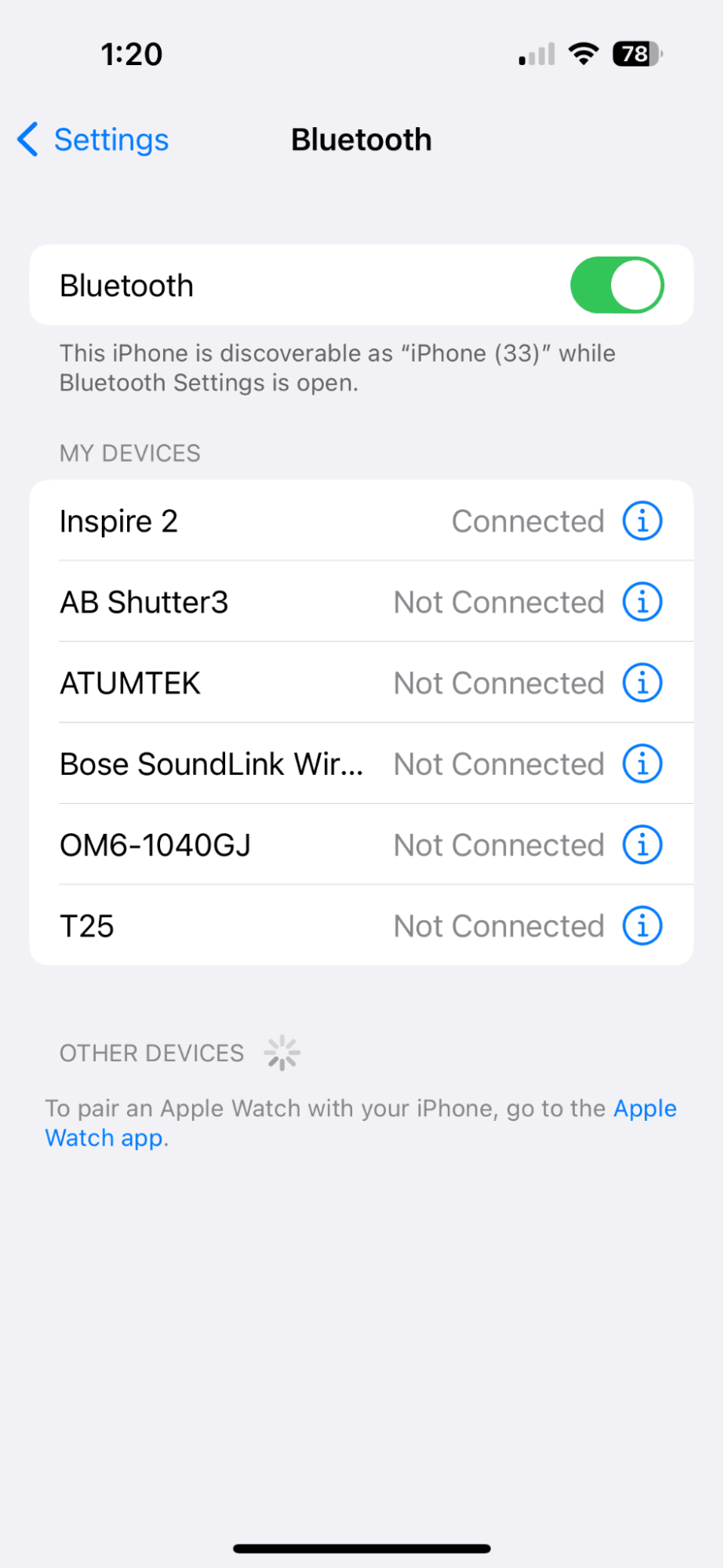 Bluetooth connect list