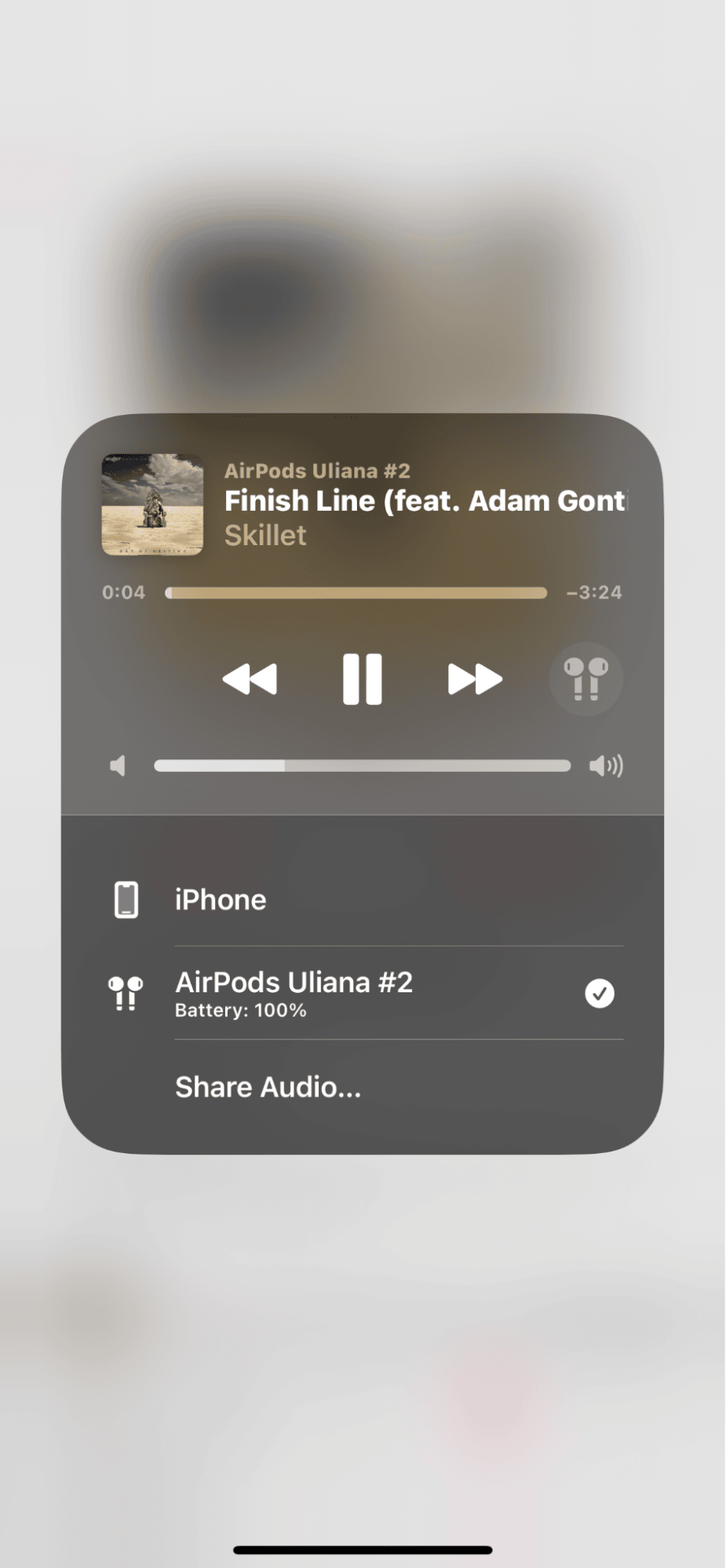 audio output settings on iPhone