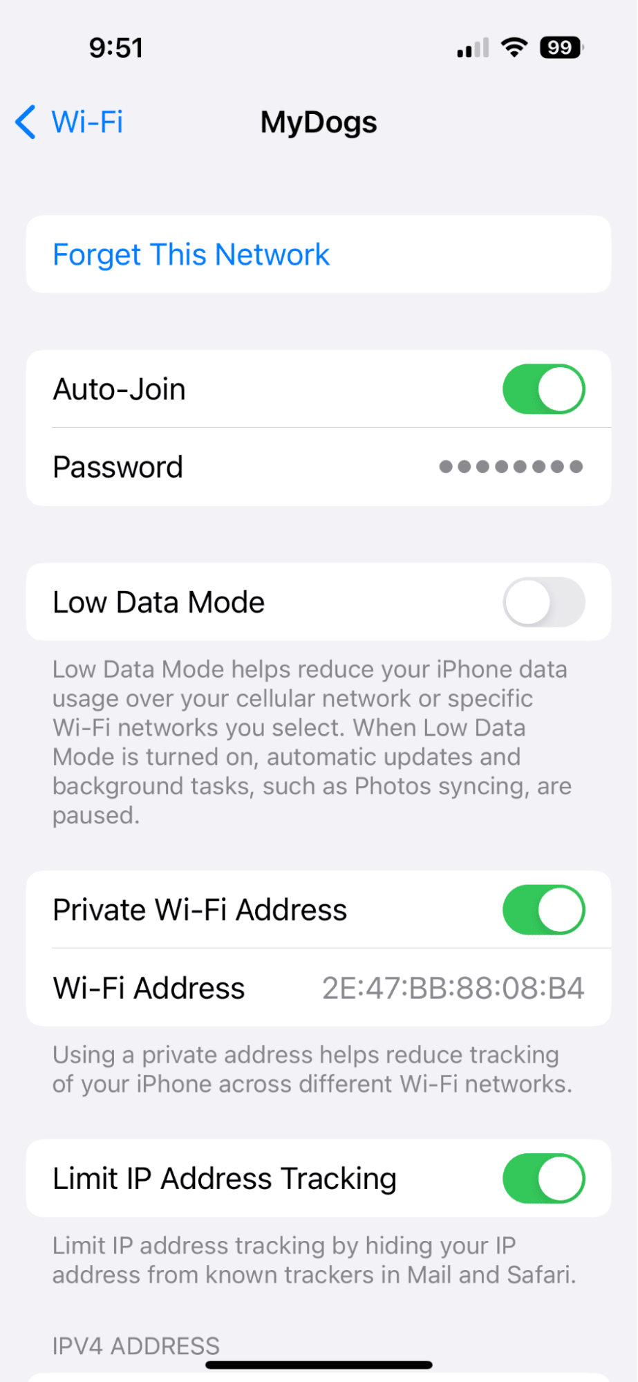 Wifi network with password on iPhone