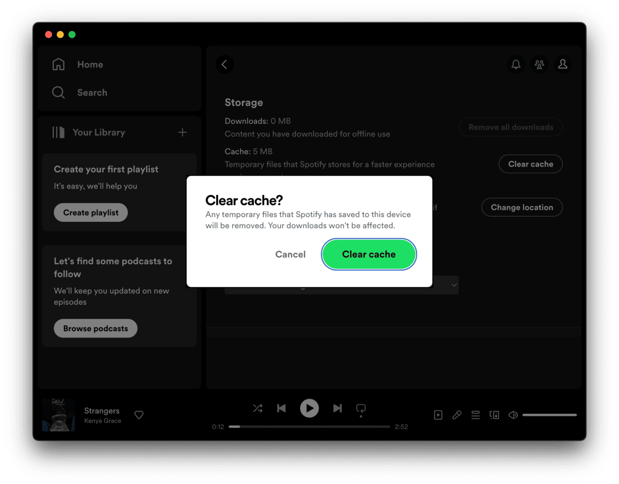 How to clear Spotify cache on Mac or PC