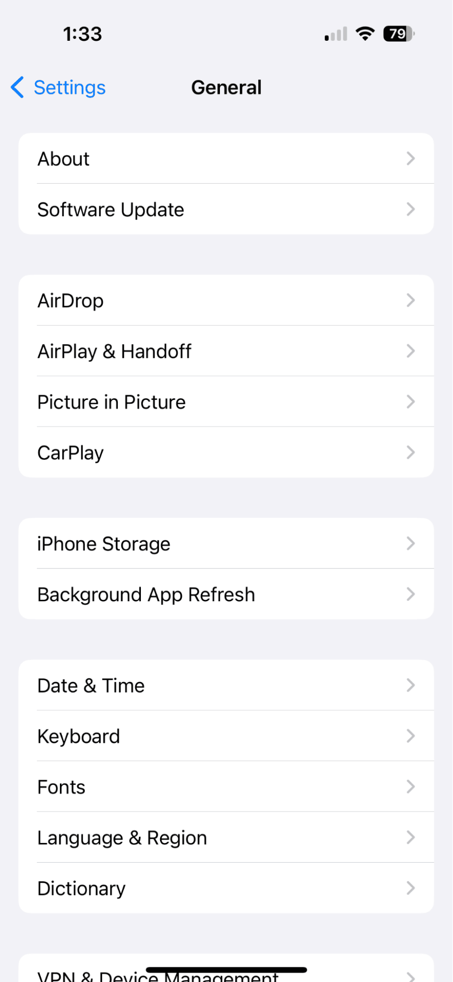 Check iPhone storage